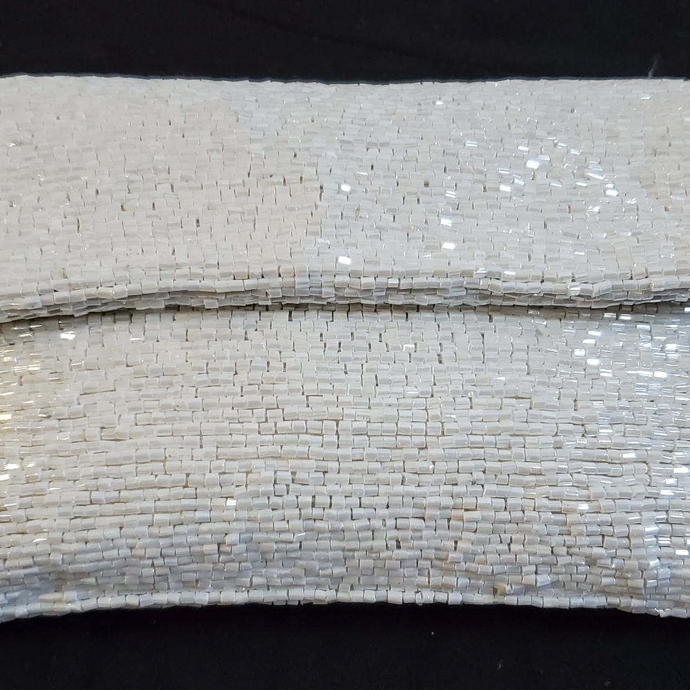White beaded clutch